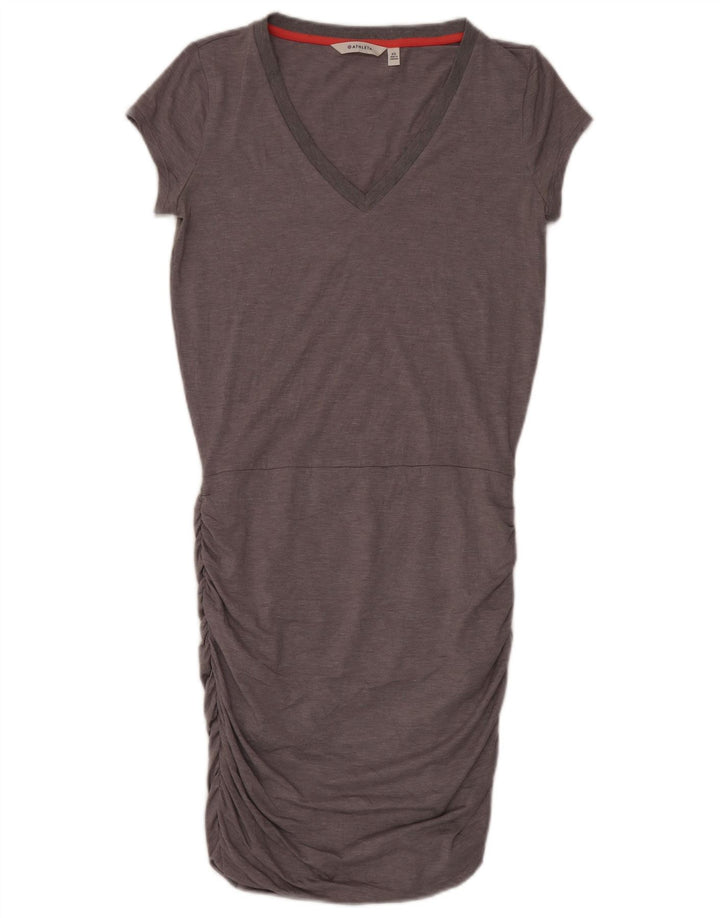 Vestido feminino Athleta com cintura larga e larga UK 6 XS cinza poliéster