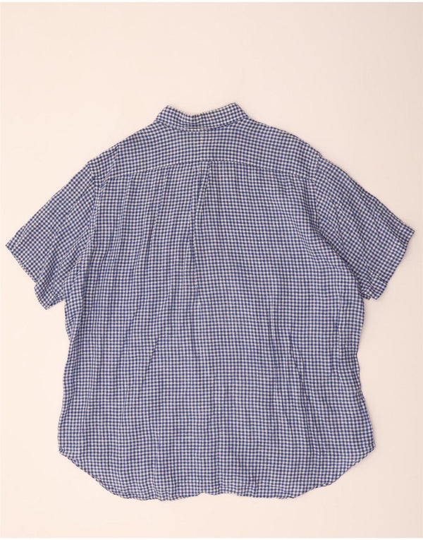 Camisa polo Ralph Lauren masculina grande de manga curta clássica XL azul guingão
