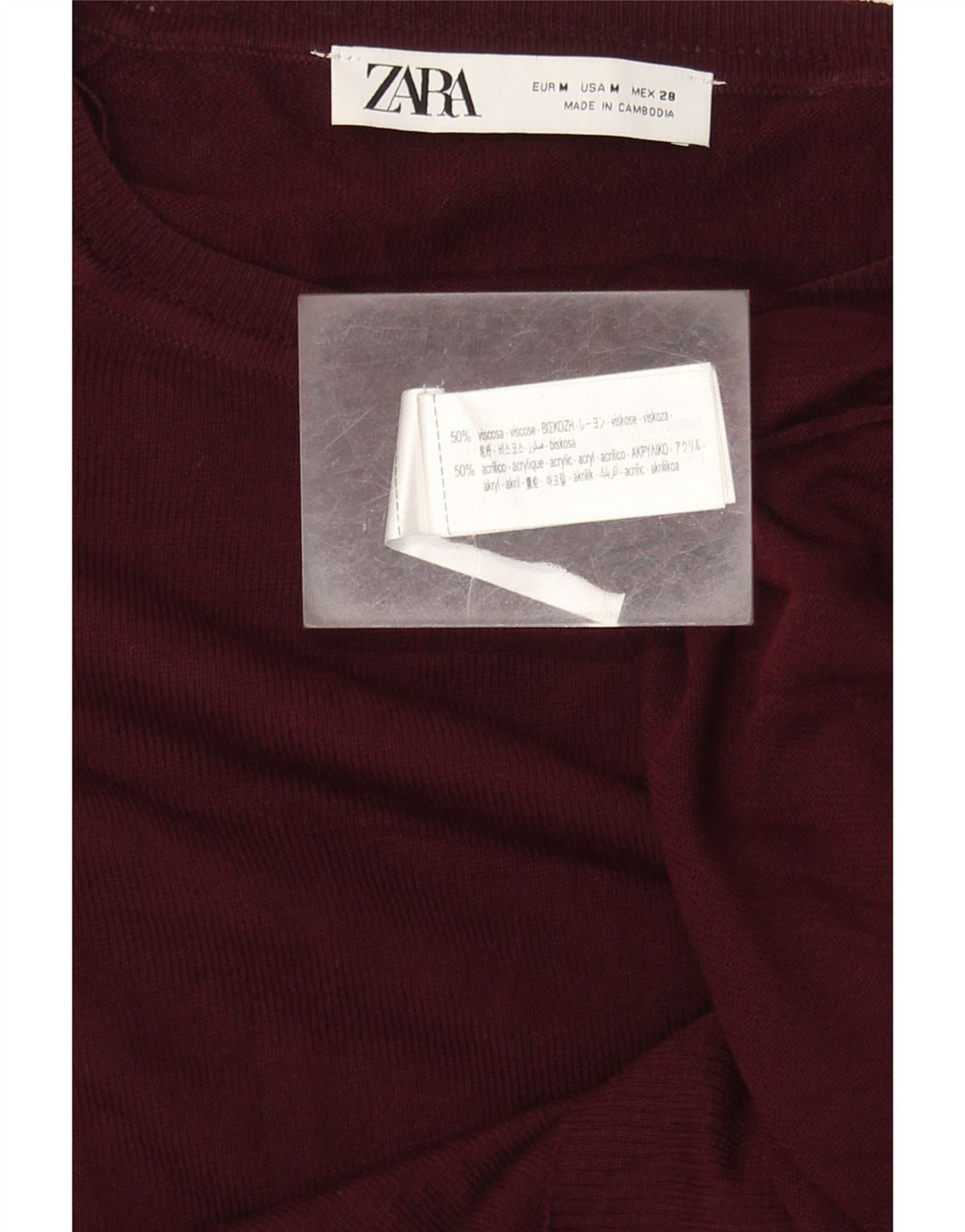 Zara Suéter feminino com gola canoa e gola redonda Reino Unido 14 Viscose marrom médio