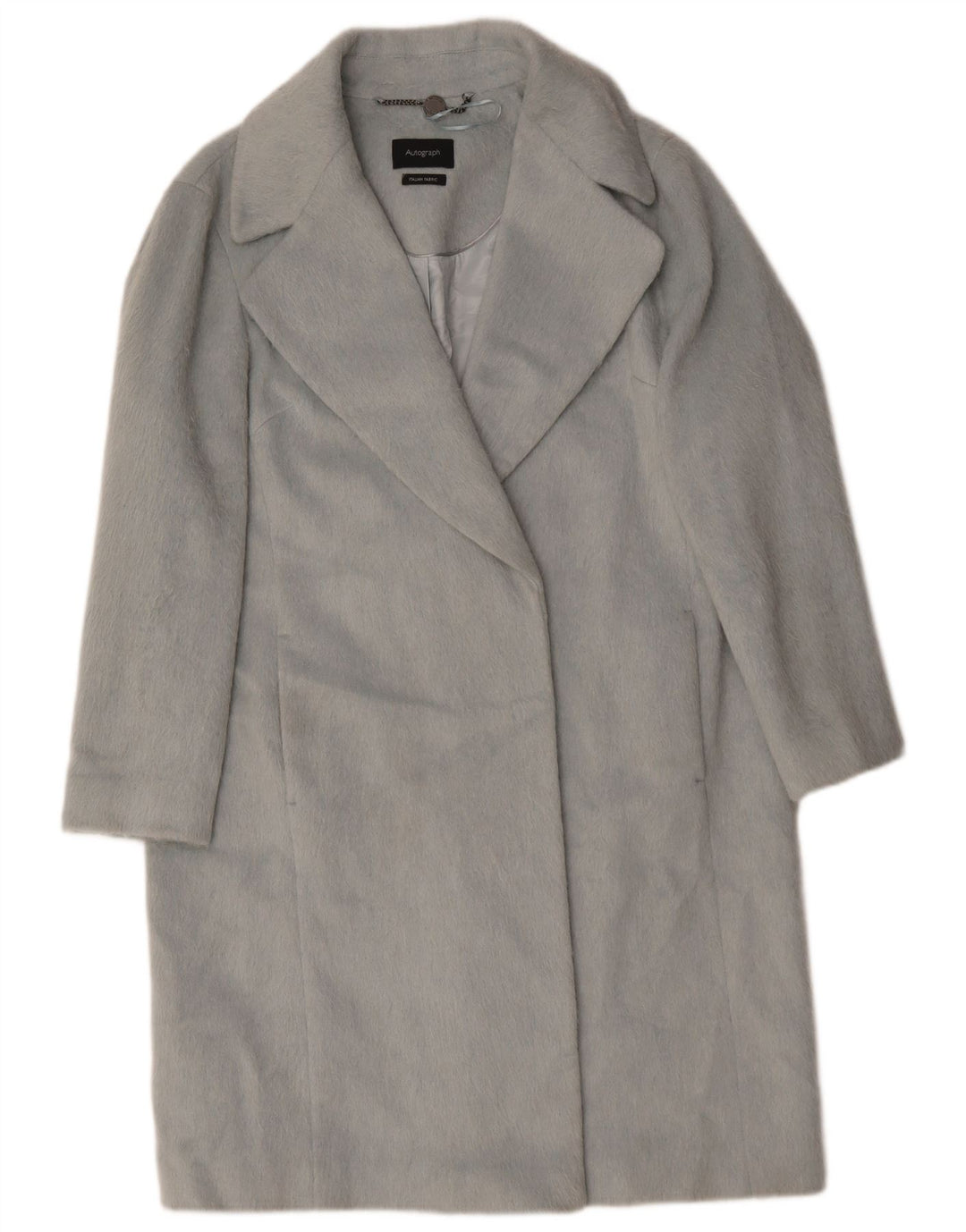 Sobretudo feminino Marks & Spencer Autograph UK 14 grande poliéster azul