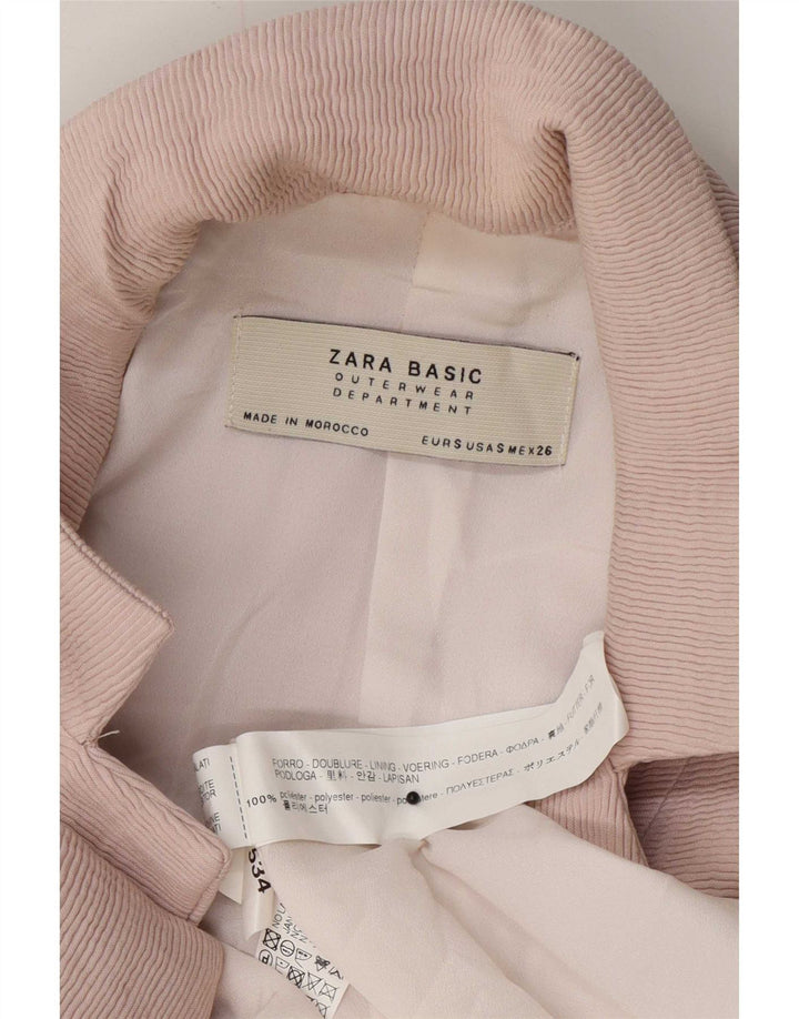 Sobretudo oversized feminino Zara UK 10 pequeno poliéster rosa