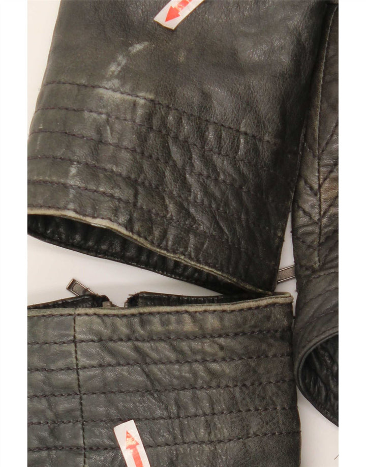 Jaqueta de motociclista feminina Conbipel IT 54 2XL couro preto