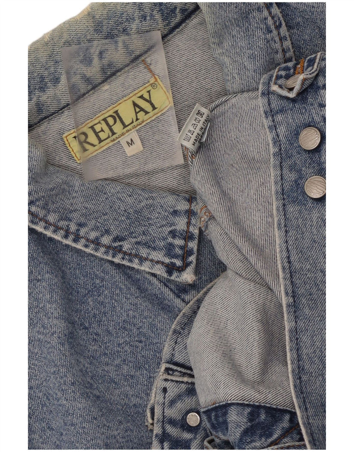 Jaqueta jeans masculina Replay UK 38 algodão azul médio