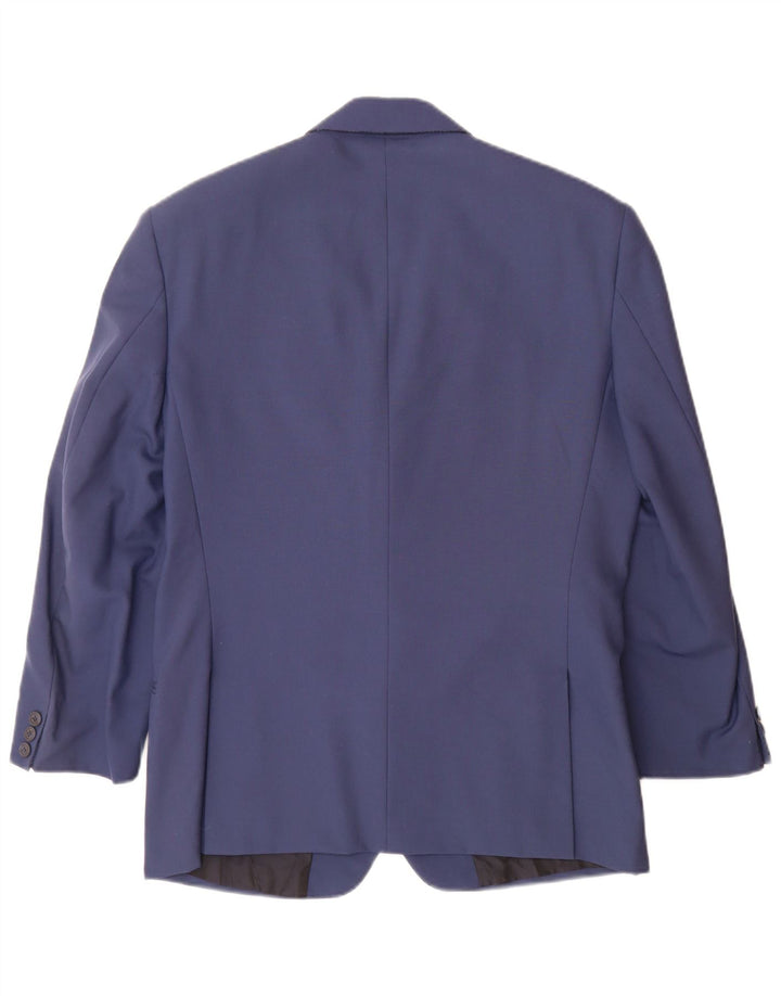Jaqueta blazer masculina Biagiotti com 2 botões Reino Unido 38 azul médio lã nova