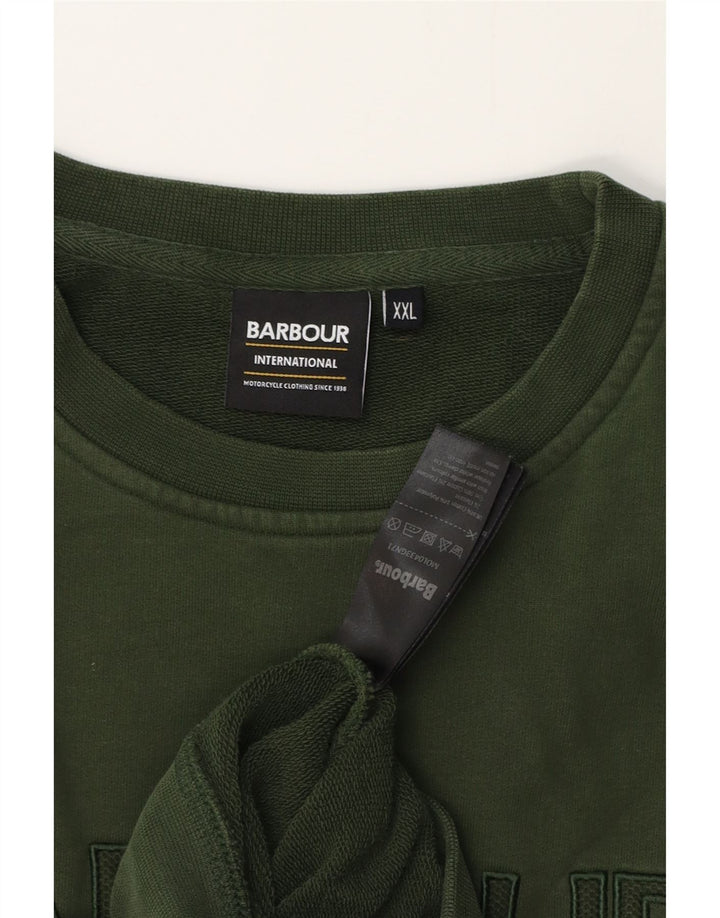 BARBOUR moletom gráfico masculino jumper 2XL algodão verde