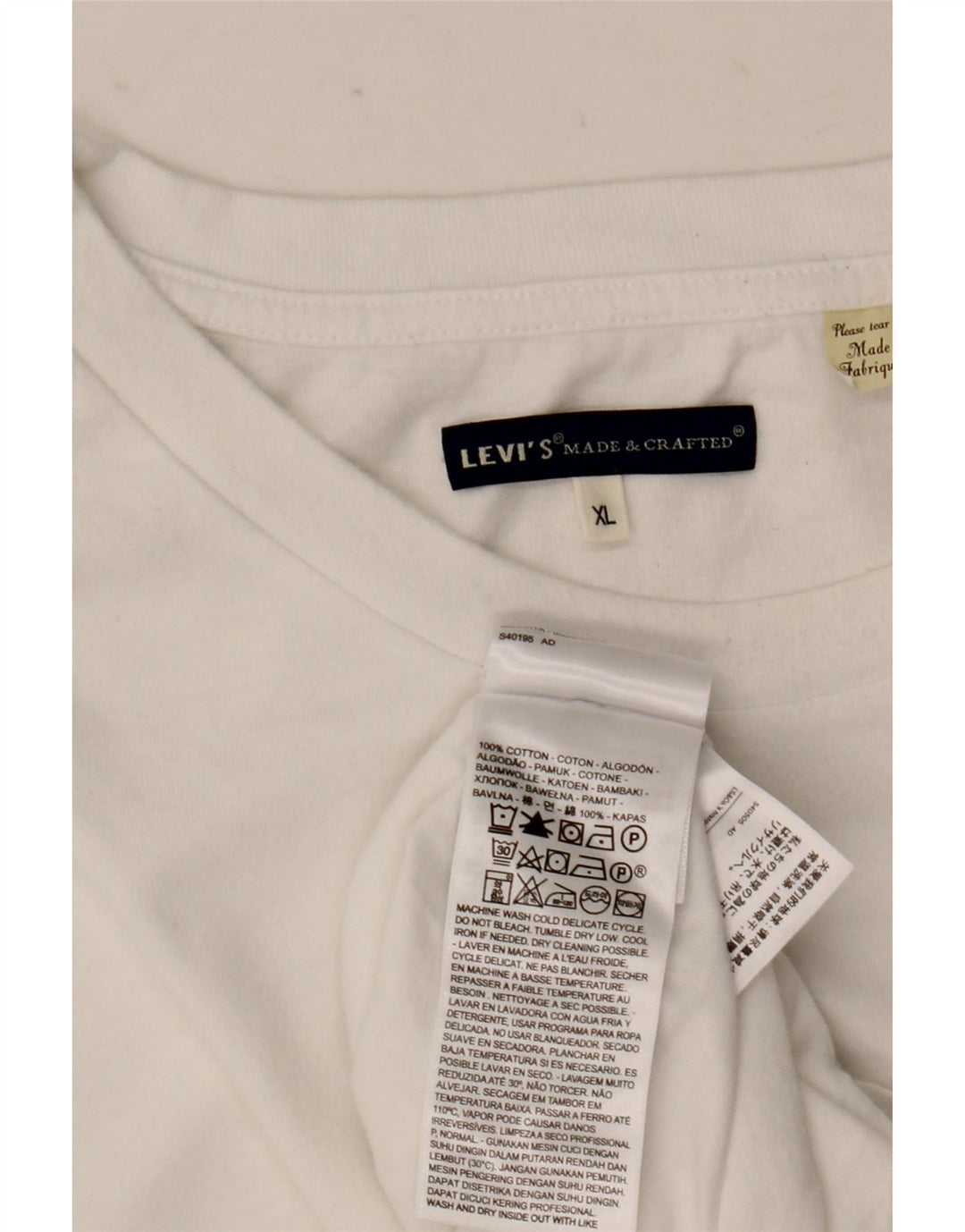 Camiseta masculina Levi's Top XL algodão branco