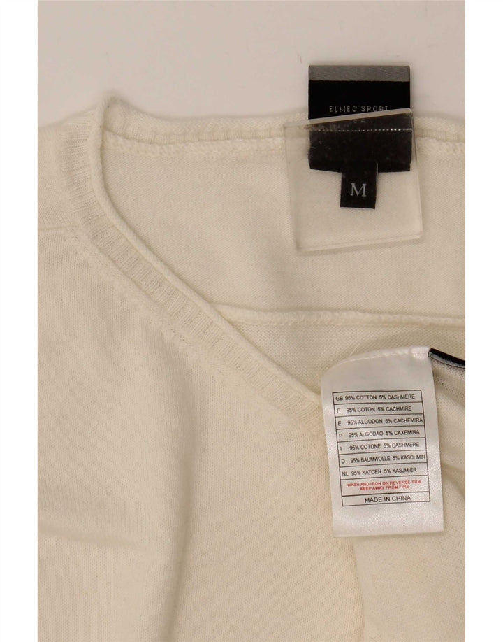 Suéter masculino Harley Davidson com decote em V médio algodão branco