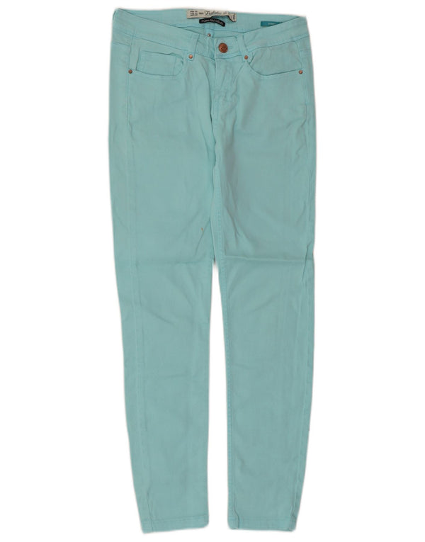 Zara Womens Trafaluc Skinny Jeans EU 34 2XS W24 L25 Algodão Turquesa