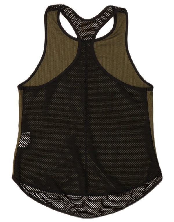 Puma Womens Vest Top UK 12 Medium Khaki Colourblock Poliéster