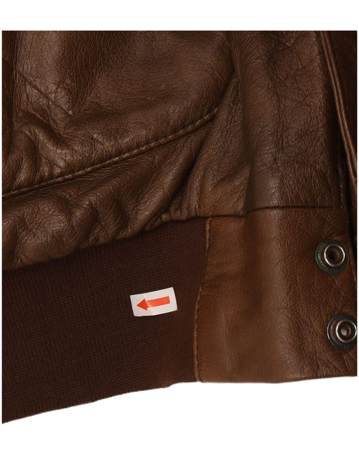 Jaqueta de couro masculina Outback UK 42 XL couro marrom