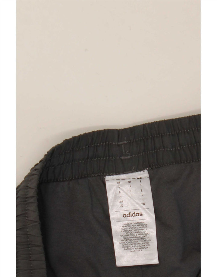 Calça de treino masculina Adidas Joggers grande poliéster cinza