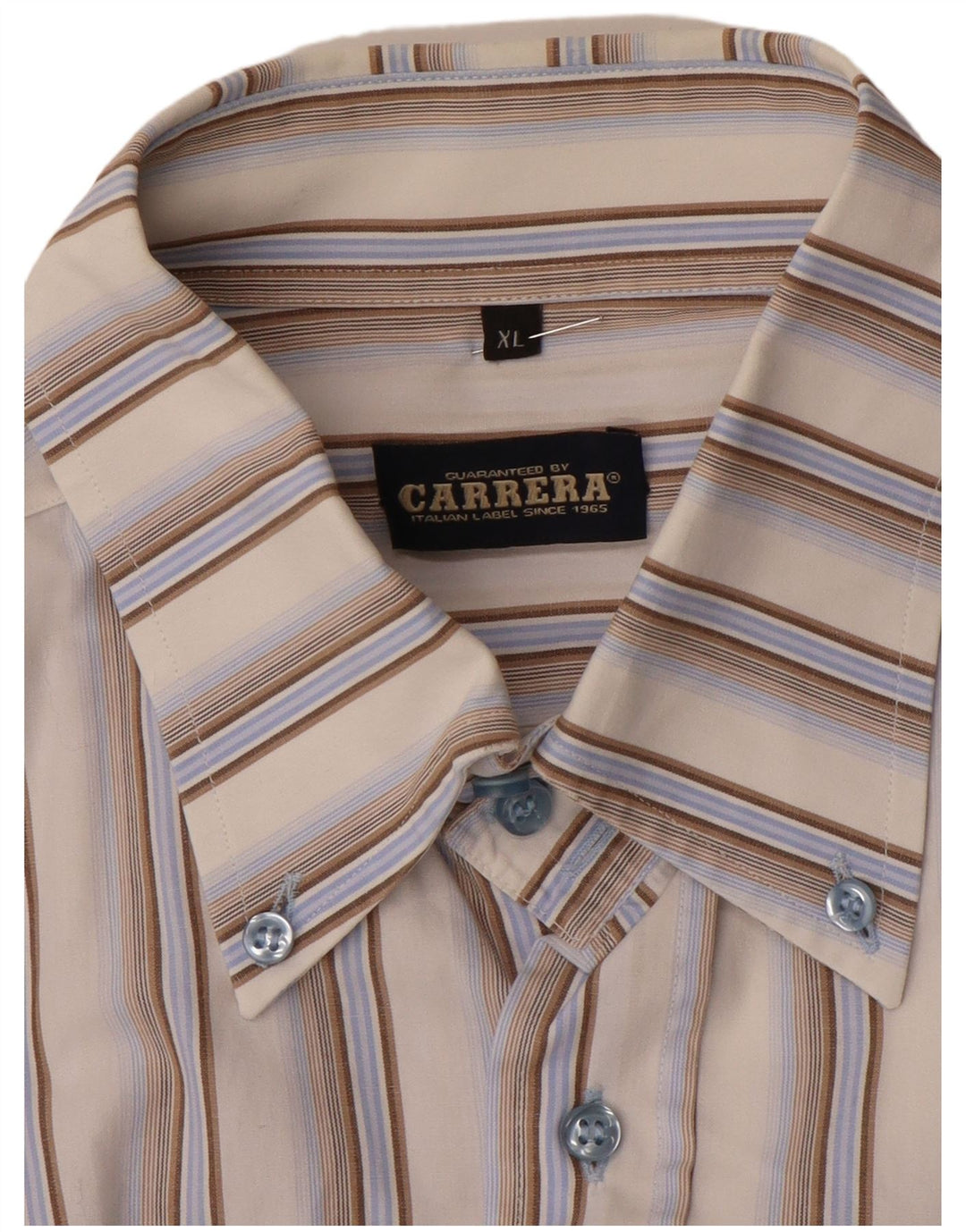 Camisa masculina Carrera XL listrada bege