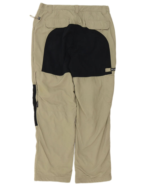 Calça cargo Columbia masculina reta W34 L30 bege colorblock nylon
