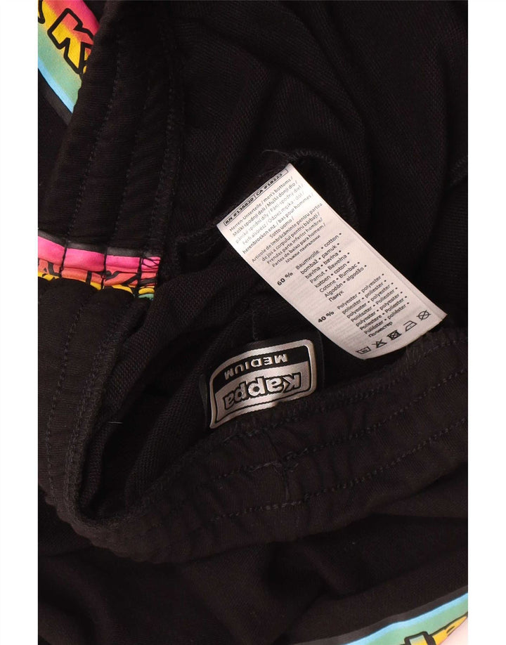 Kappa Mens Graphic Sport Shorts Médio Preto Colorblock Algodão