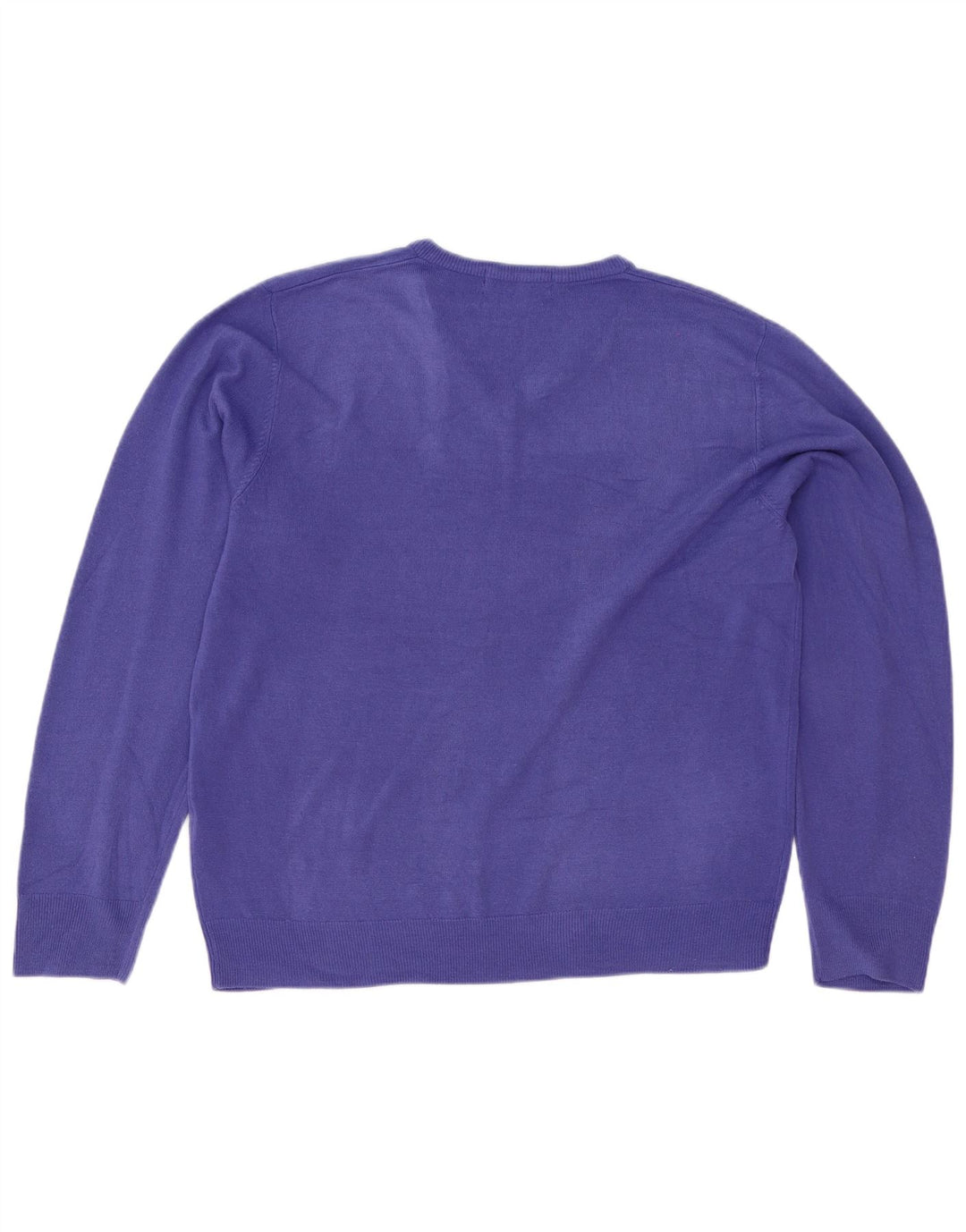 Suéter masculino Marks & Spencer com decote em V grande acrílico roxo