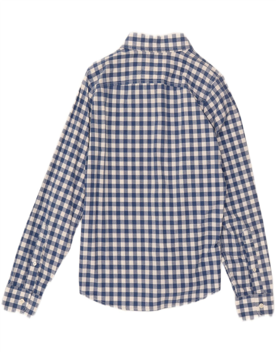 Camisa masculina HOLLISTER pequena algodão guingão azul marinho