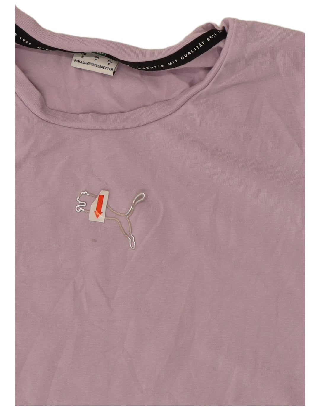 Puma Camiseta Feminina Crop Top UK 10 Pequeno Algodão Roxo