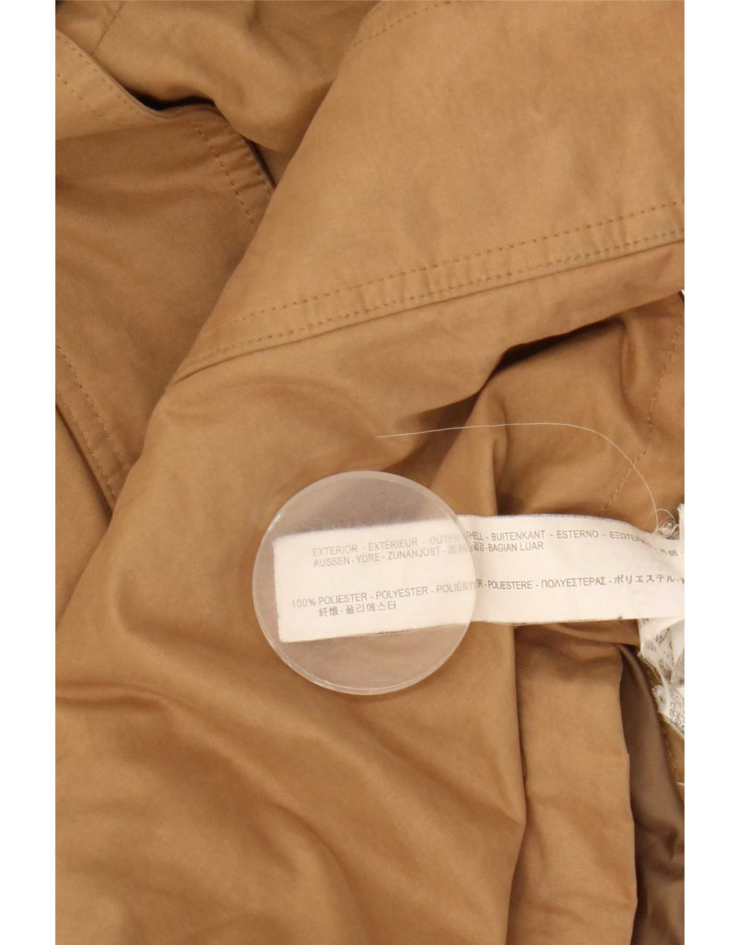 Zara Jaqueta Parka Feminina com Capuz Reino Unido 6 XS Poliéster Bege