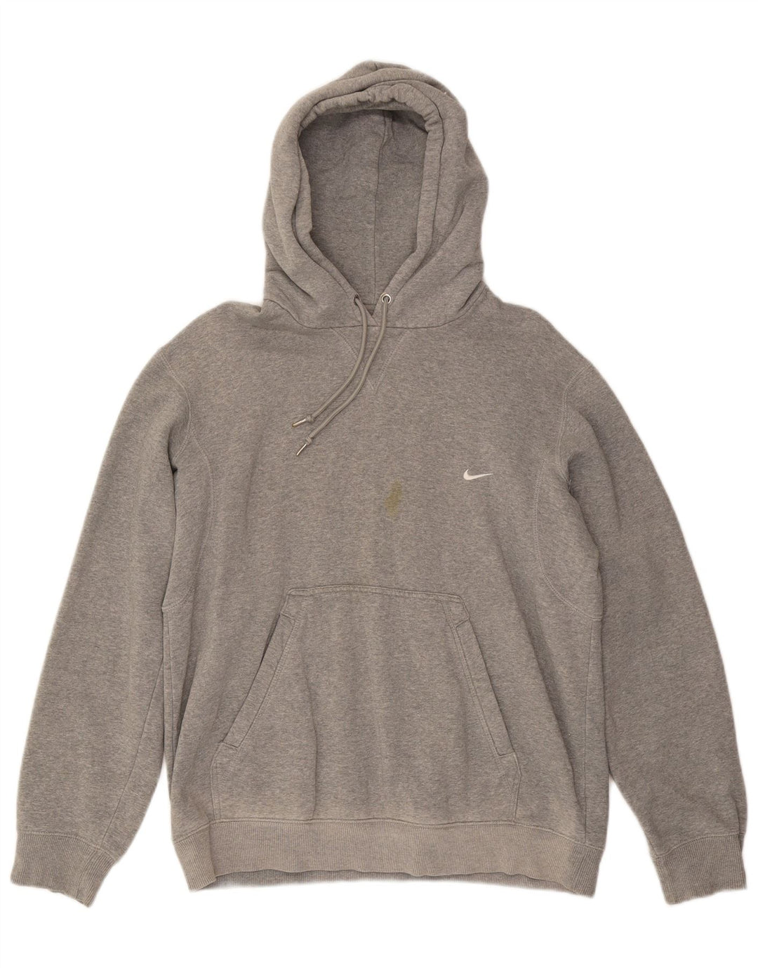 NIKE Mens Hoodie Jumper UK 42/44 Grande Cinza Flecked Algodão