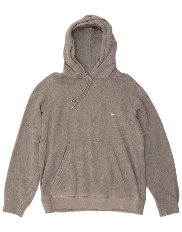 NIKE Mens Hoodie Jumper UK 42/44 Grande Cinza Flecked Algodão