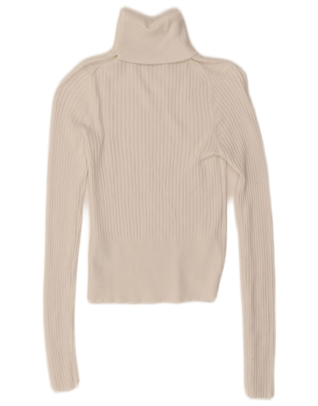 Blusa feminina Zara com gola redonda e gola alta Reino Unido 8 pequena viscose branca