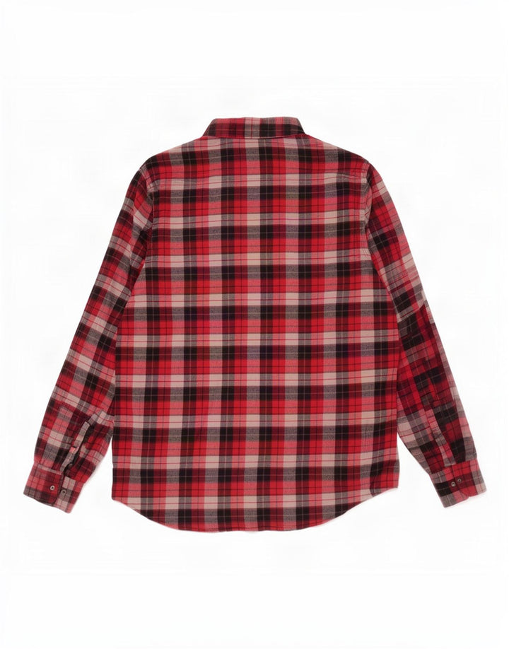 Camisa masculina de flanela Sea Barrier grande algodão xadrez vermelho