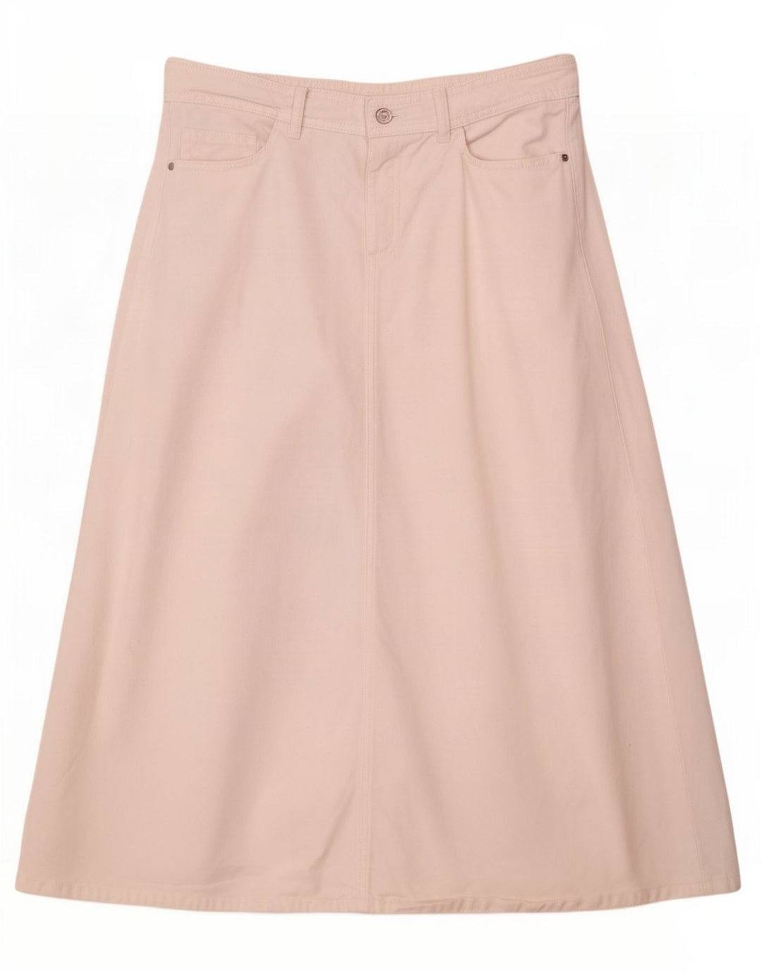 Saia jeans midi feminina Zara médio W28 algodão branco