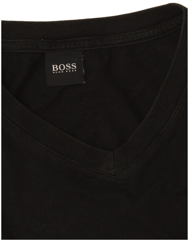 Camiseta masculina HUGO BOSS top pequeno algodão preto
