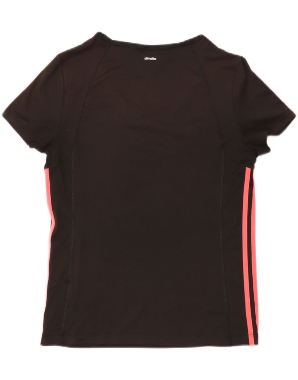 Adidas Womens Climalite T-Shirt Top UK 16/18 Grande Preto Poliéster