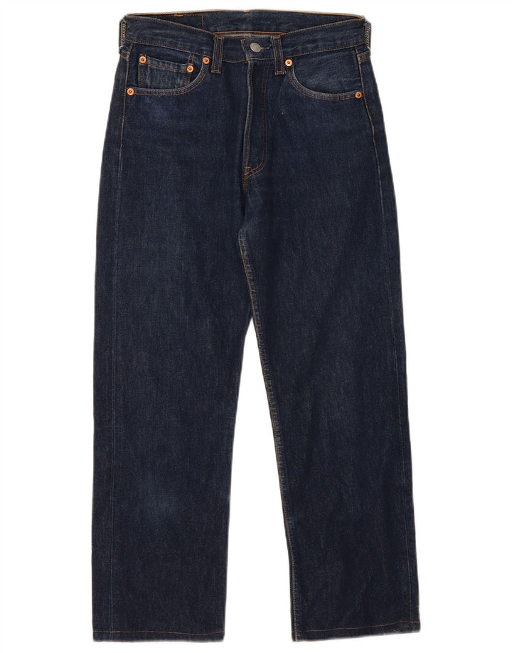 Calça jeans feminina Levi's 501 Straight W28 L26 azul marinho algodão
