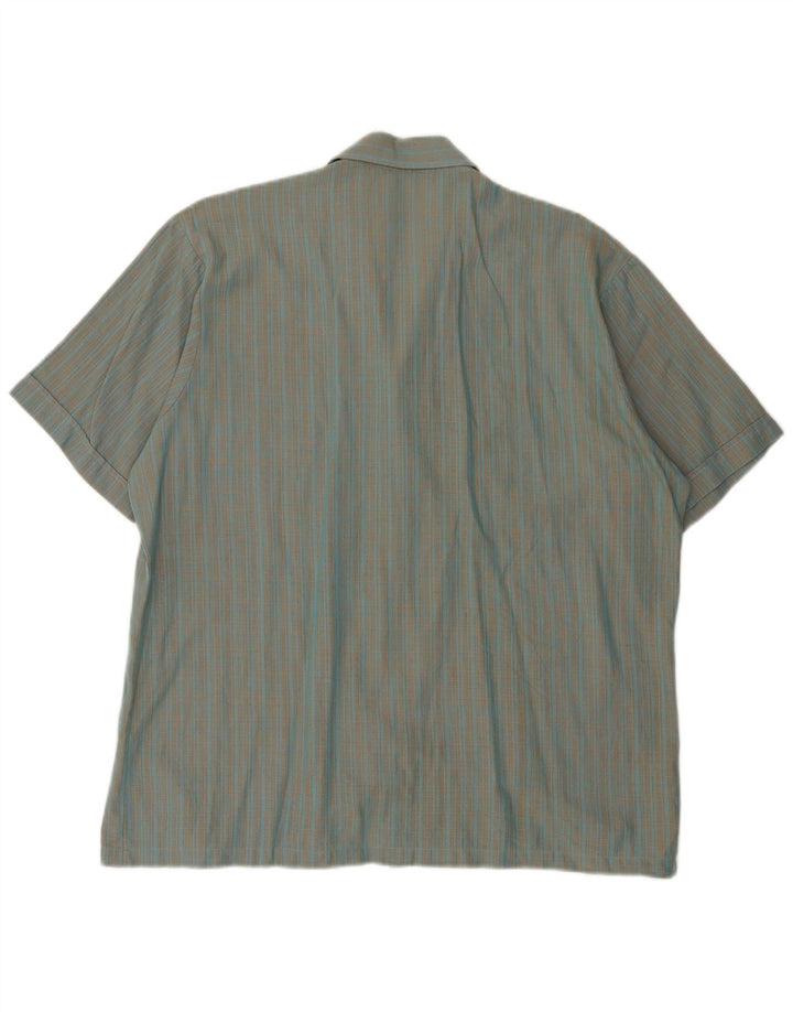 Camisa masculina de manga curta Van Heusen XL azul xadrez algodão