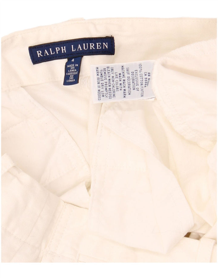 Shorts Chino feminino Ralph Lauren US4 pequeno W30 algodão branco