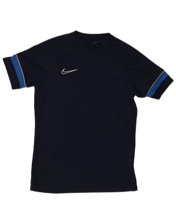Camiseta Nike Masculina Dri Fit Top Médio Azul Marinho Colourblock Poliéster