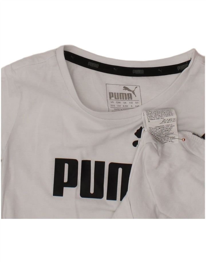 Camiseta PUMA Boys Graphic Top 4-5 Anos Algodão Branco