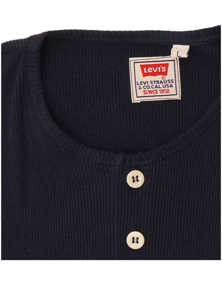 Top colete feminino Levi's UK 14 grande azul marinho