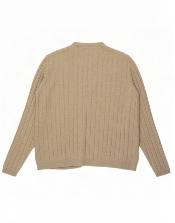 Suéter cardigã aberto grande Marks & Spencer feminino Reino Unido 18 XL bege