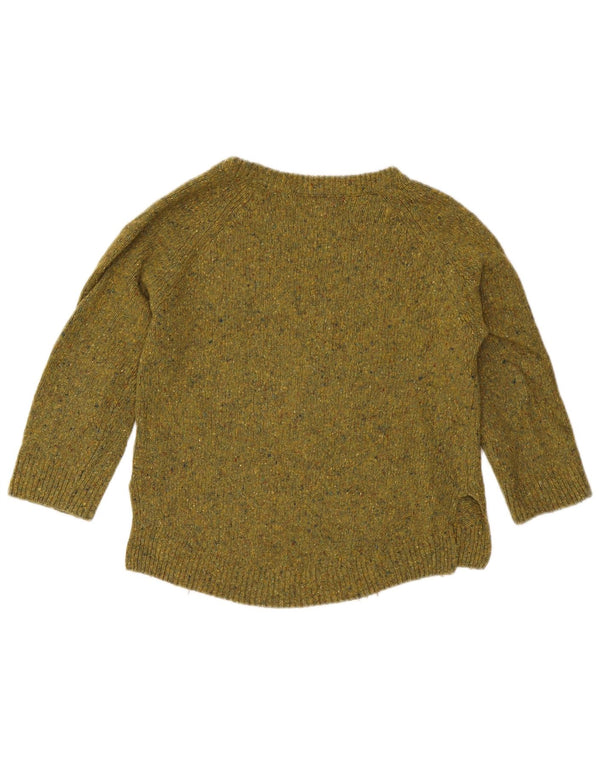 Suéter feminino Massimo Dutti com gola canoa Reino Unido 10 pequeno cáqui salpicado