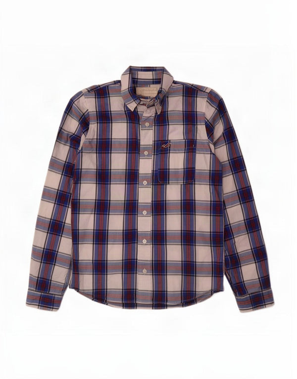 Hollister Mens Shirt Medium Blue Check Cotton