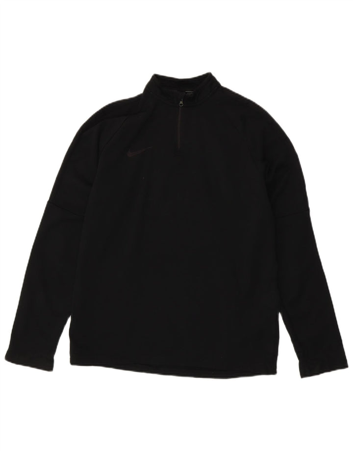 Nike Meninos Dri Fit Zip Neck Pullover Treino Top 13-14 Anos XL Preto