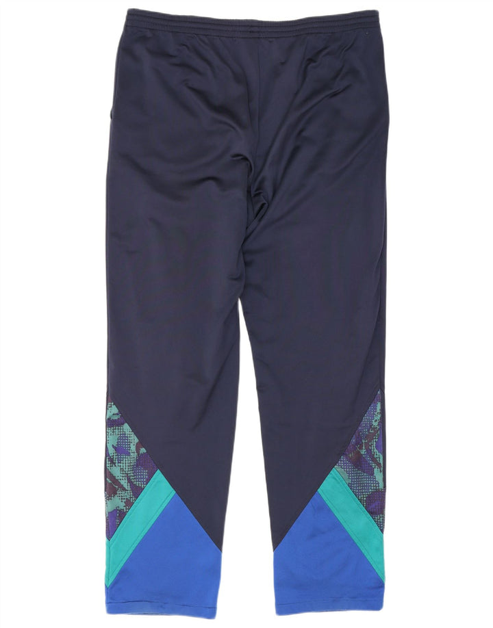 Calça de treino masculina Fila IT 52 grande poliéster colorblock azul marinho