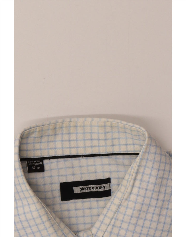 Camisa masculina Pierre Cardin tamanho 41 16 grande algodão xadrez azul