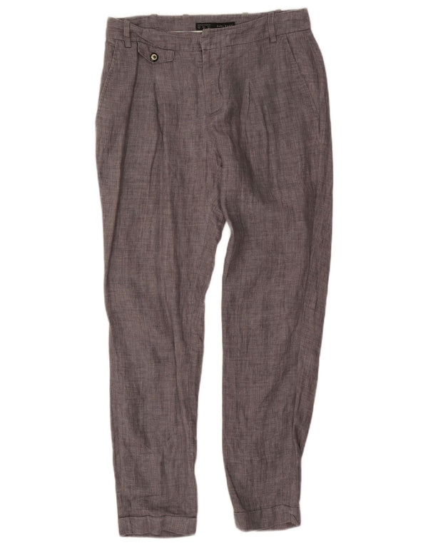 Zara Mens Slim Chino Calças XS W24 L26 Cinza