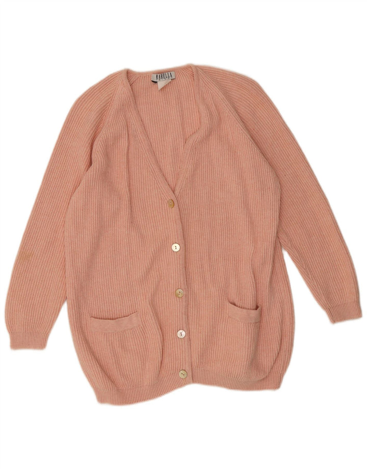 Suéter cardigã feminino Marella UK 14 algodão rosa médio