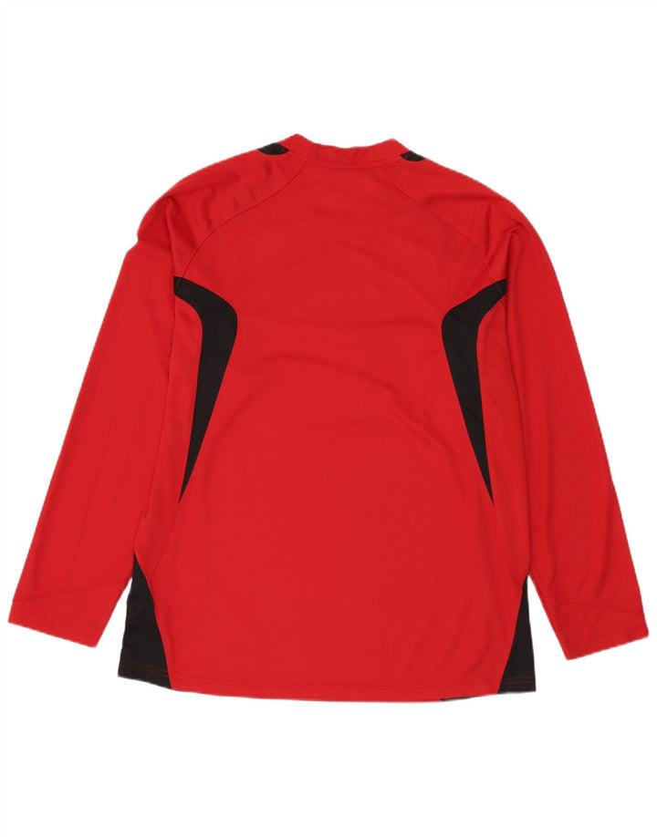 Nike masculino top manga longa UK 42/44 grande vermelho colorblock poliéster