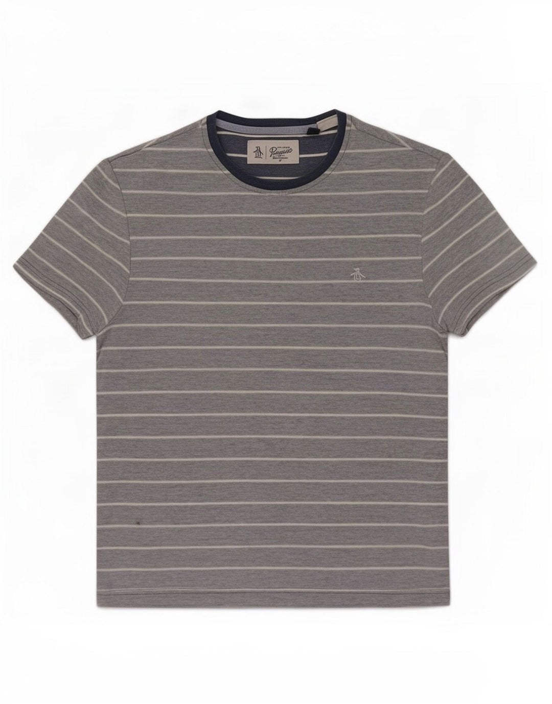 Camiseta masculina Penguin Top médio listrado azul