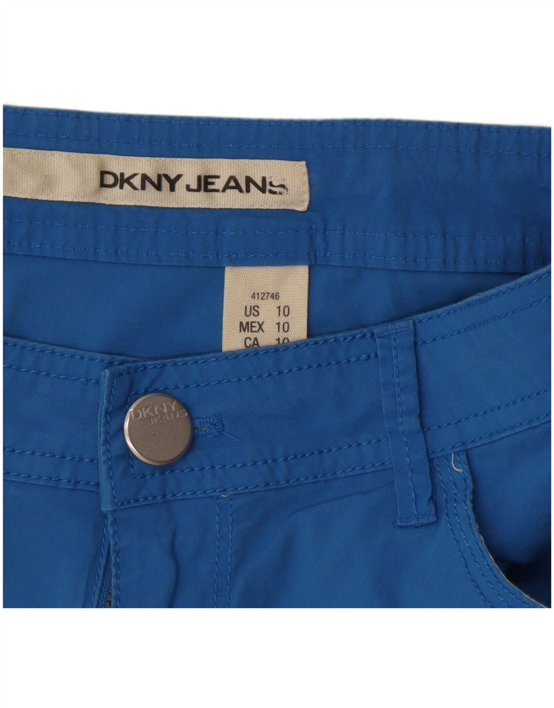 Shorts casuais femininos Dkny US 10 grandes W34 algodão azul