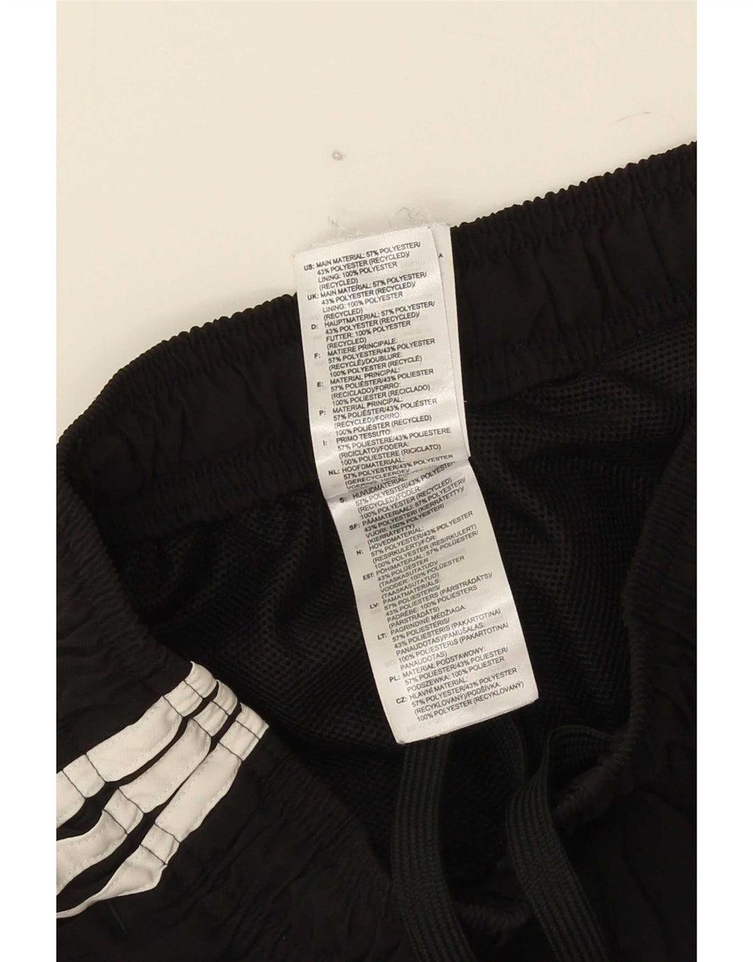 Shorts esportivos masculinos Adidas XS poliéster preto
