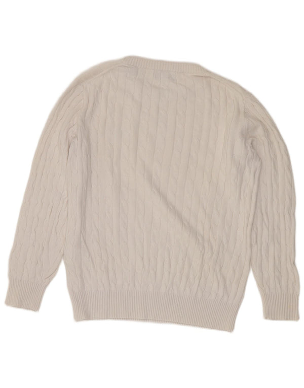Suéter Gant Boys com gola canoa 9-10 anos algodão branco