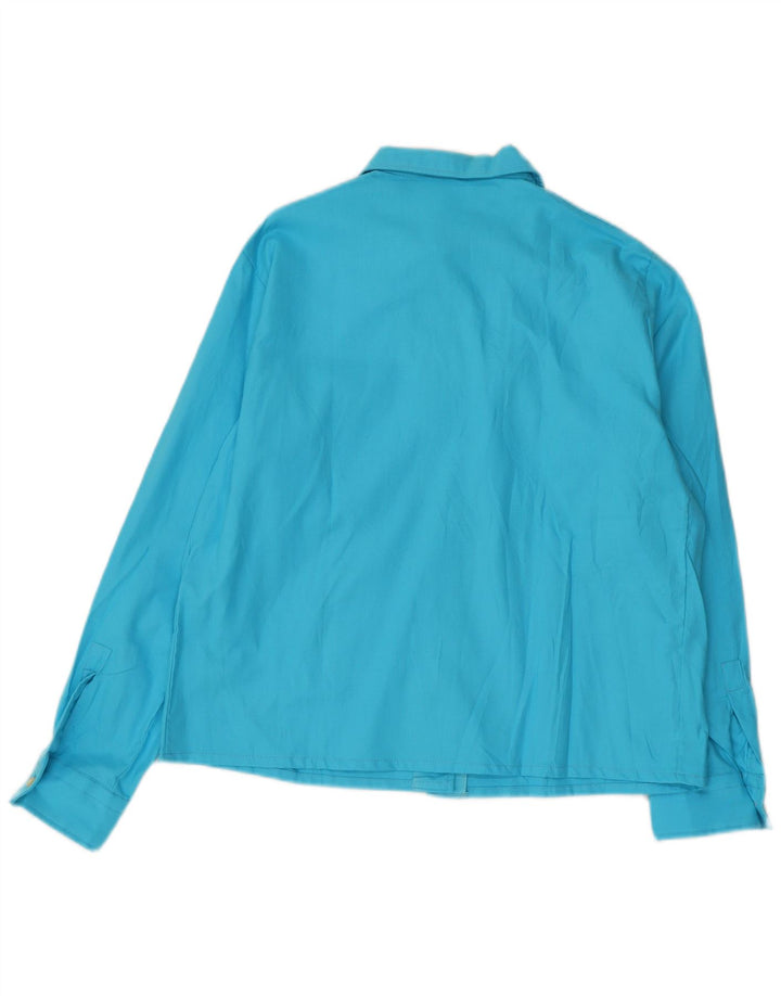 Camisa feminina vintage IT 46 grande azul