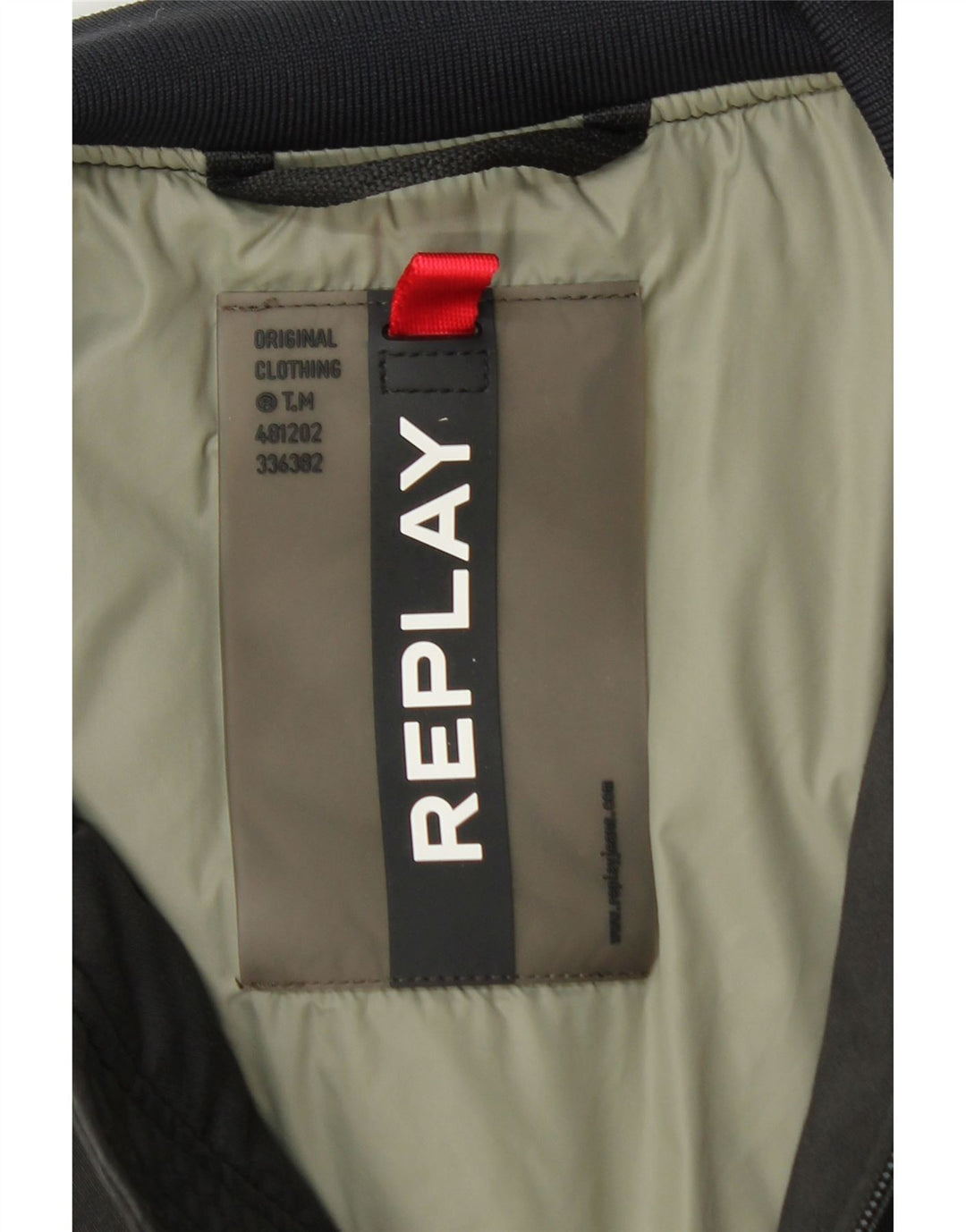 Jaqueta masculina Replay Graphic Bomber UK 38 algodão colorblock cinza médio